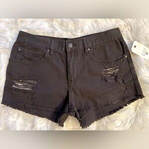 NWT. Billabong Black distressed Drift Away Shorts. Size 30